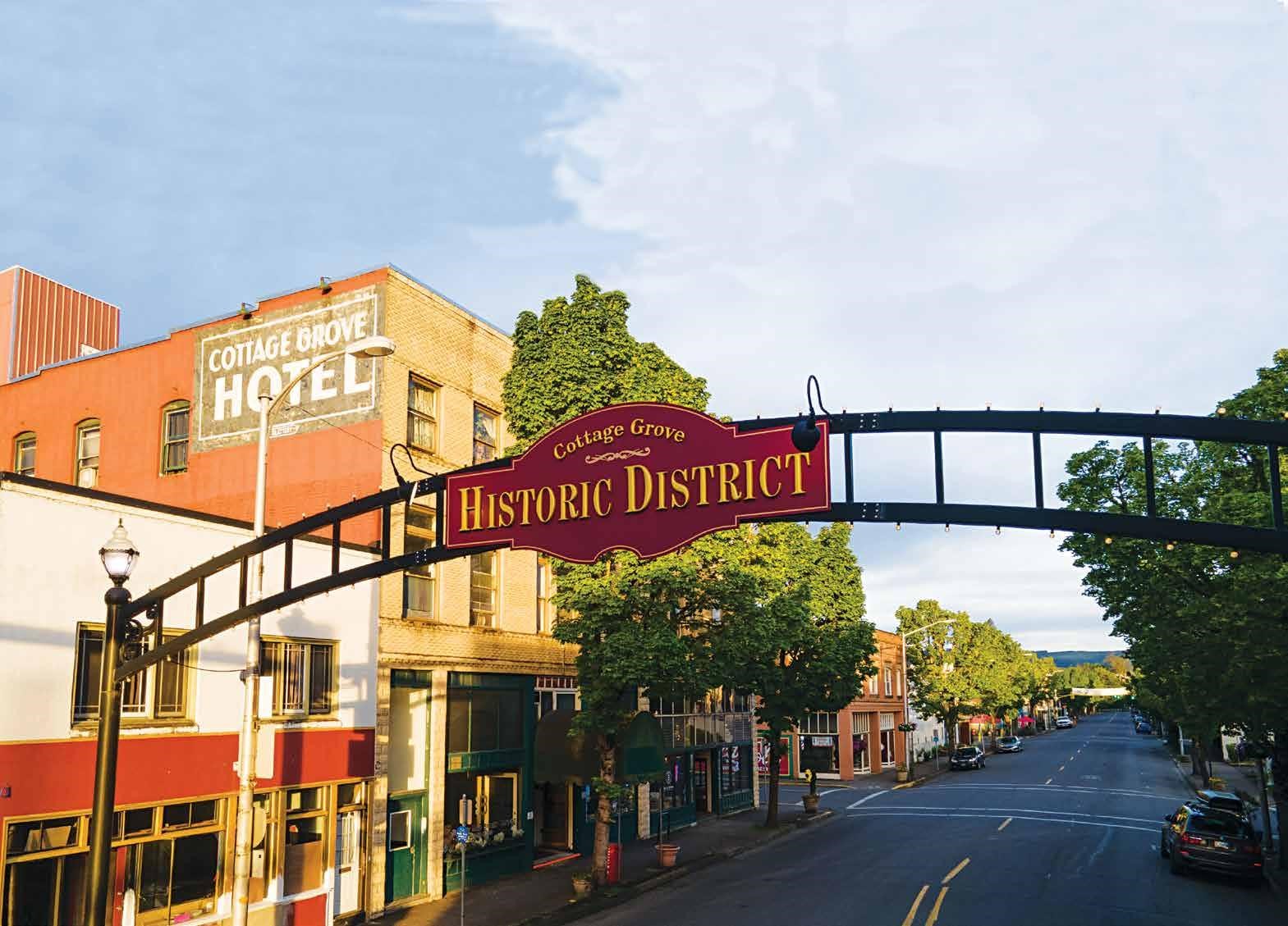 Cottage Grove Historic District arch on Main Street